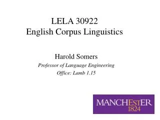 LELA 30922 English Corpus Linguistics