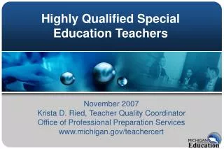 Highly Qualified Special Education Teachers