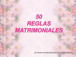 50 REGLAS MATRIMONIALES