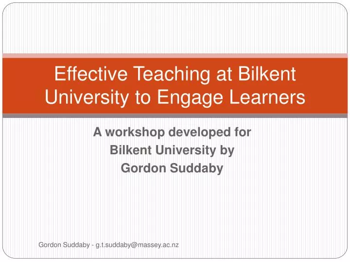 effective teaching at bilkent university to engage learners