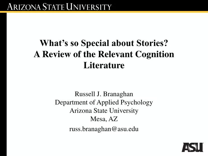 what s so special about stories a review of the relevant cognition literature