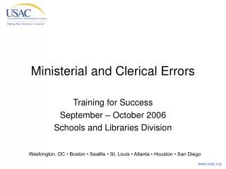 Ministerial and Clerical Errors
