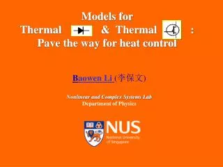 Models for Thermal 	 &amp; Thermal : Pave the way for heat control