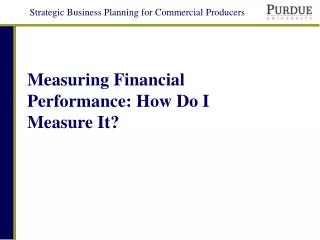 Measuring Financial Performance: How Do I Measure It?