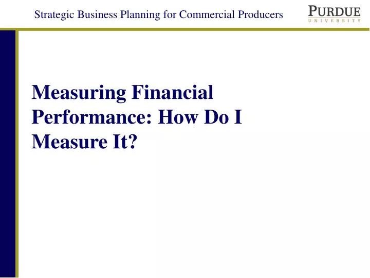 measuring financial performance how do i measure it