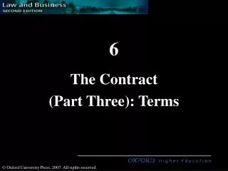 The Contract (Part Three): Terms