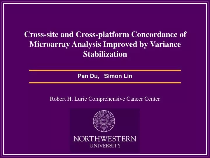 cross site and cross platform concordance of microarray analysis improved by variance stabilization