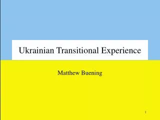 Ukrainian Transitional Experience