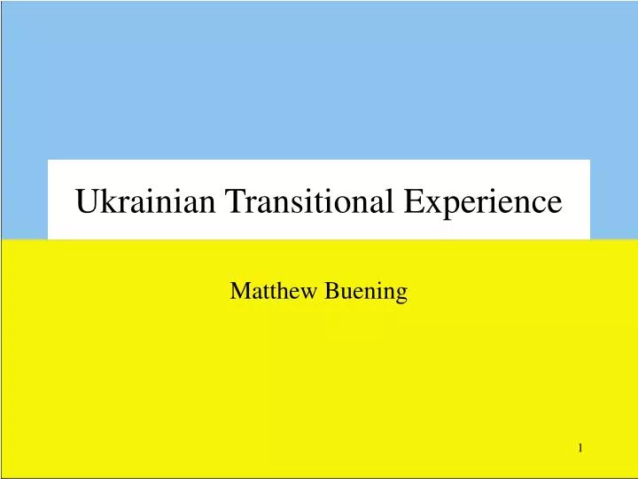 ukrainian transitional experience