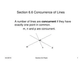 Section 6.6 Concurrence of Lines