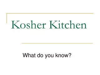 Kosher Kitchen