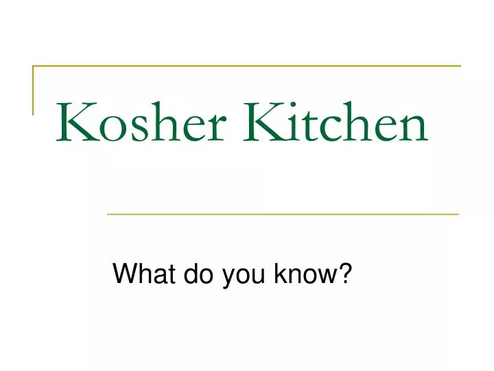 kosher kitchen