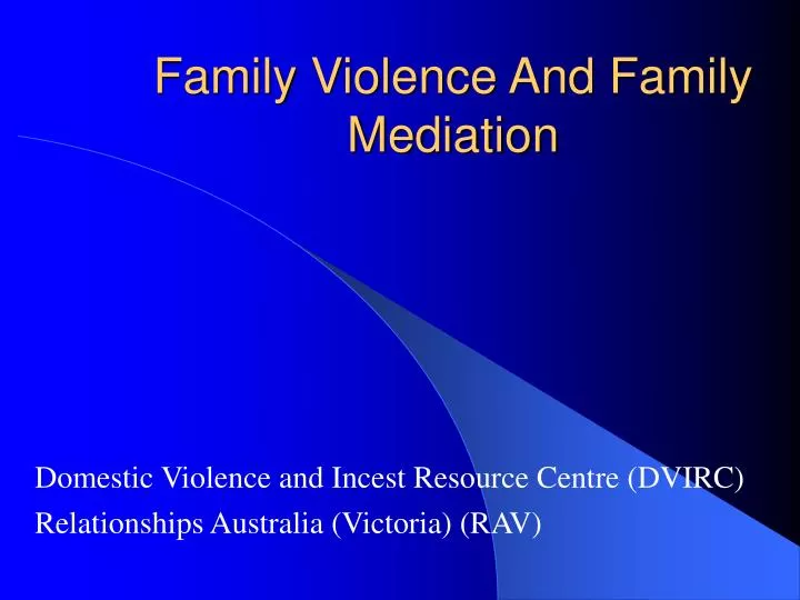 family violence and family mediation
