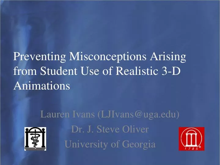 preventing misconceptions arising from student use of realistic 3 d animations