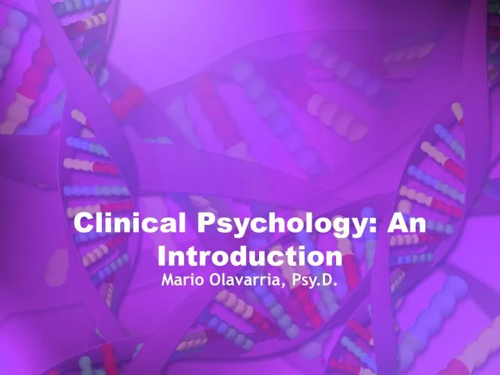 clinical psychology an introduction