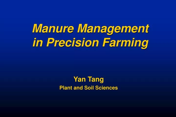 manure management in precision farming