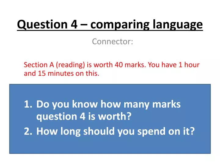 question 4 comparing language