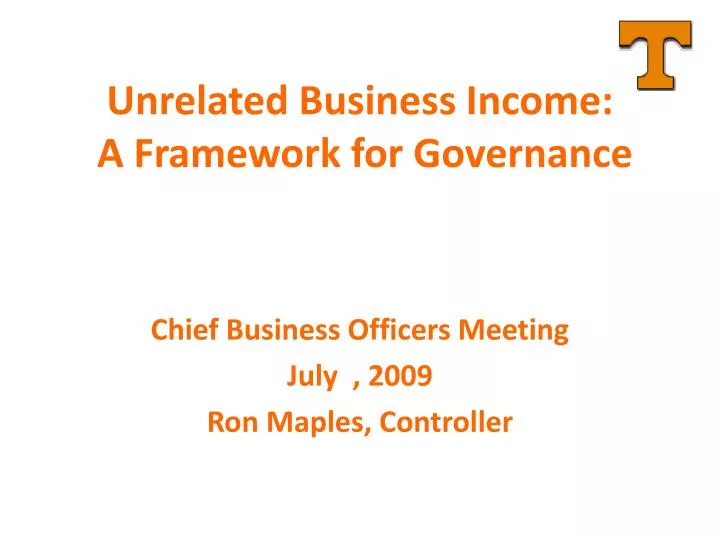 unrelated business income a framework for governance