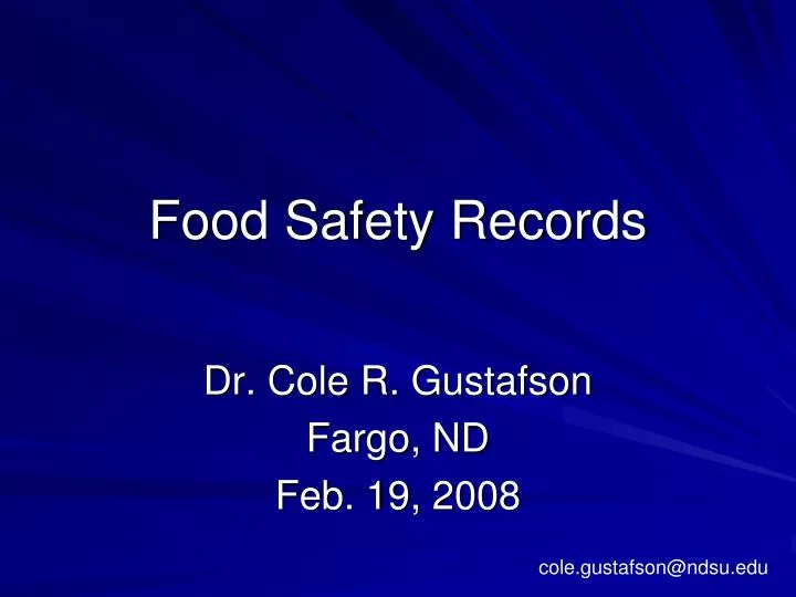 food safety records
