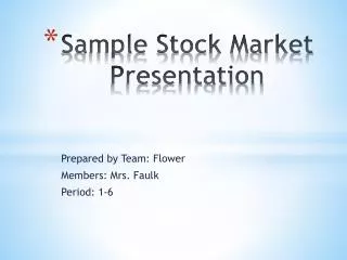Sample Stock Market Presentation