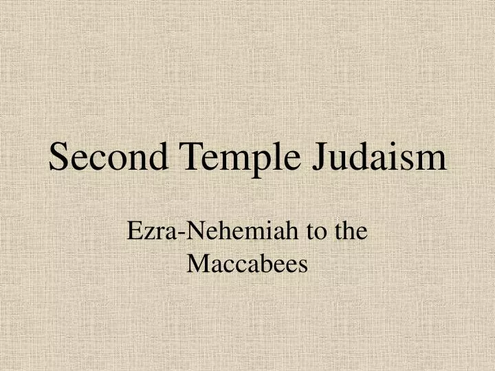 second temple judaism