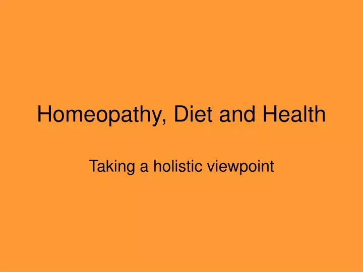 homeopathy diet and health
