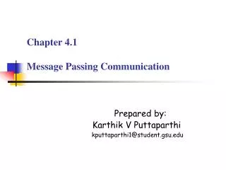 Chapter 4.1 Message Passing Communication