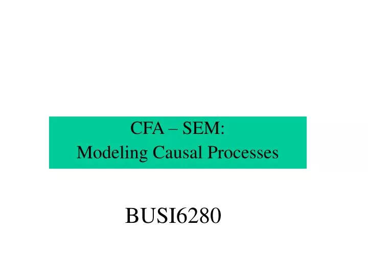 cfa sem modeling causal processes