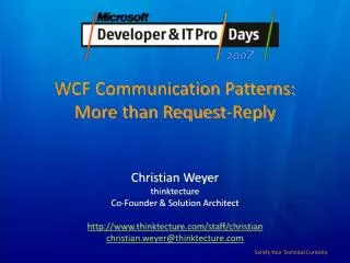 WCF Communication Patterns: More than Request-Reply