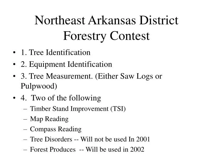 northeast arkansas district forestry contest