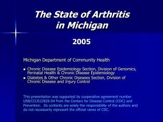 The State of Arthritis in Michigan