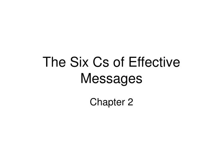 the six cs of effective messages