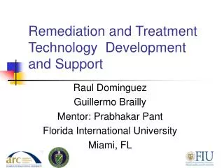 Remediation and Treatment Technology Development and Support