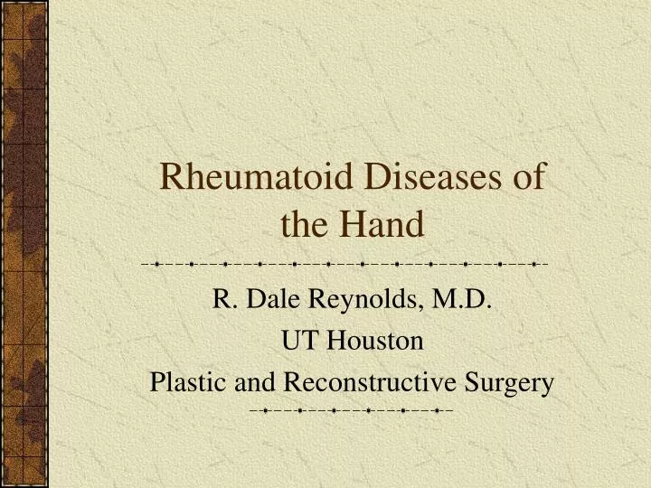rheumatoid diseases of the hand