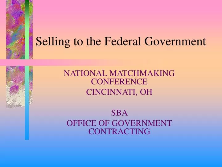 selling to the federal government