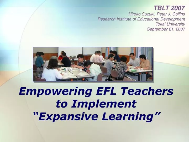 empowering efl teachers to implement expansive learning