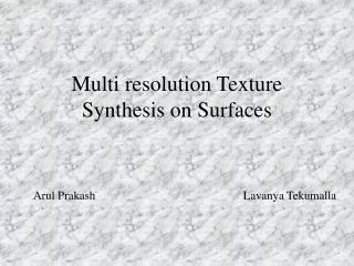 Multi resolution Texture Synthesis on Surfaces