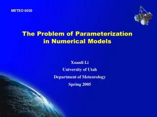 The Problem of Parameterization in Numerical Models