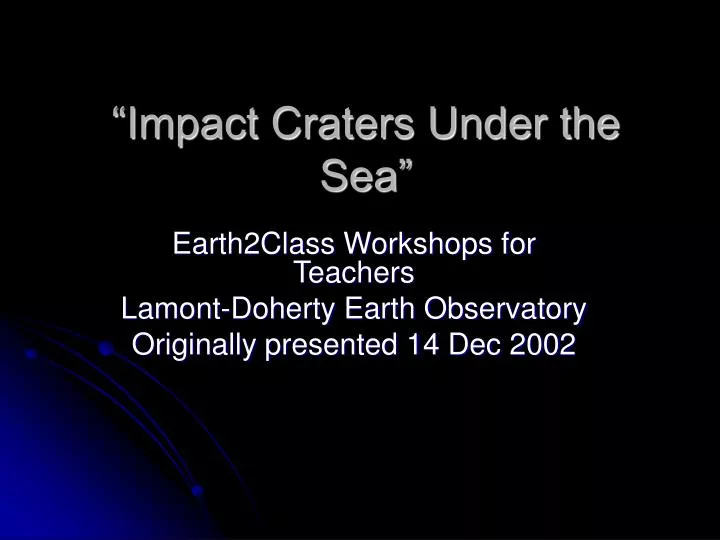 impact craters under the sea