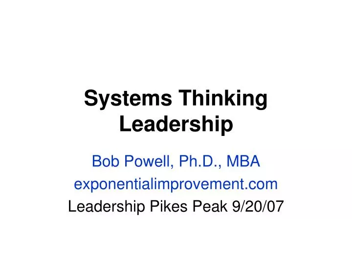 systems thinking leadership