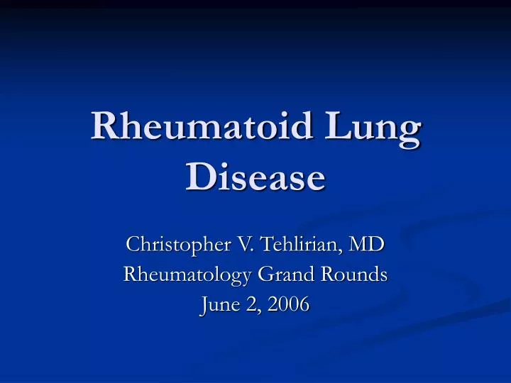rheumatoid lung disease