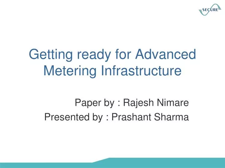 getting ready for advanced metering infrastructure