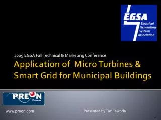 Application of Micro Turbines &amp; Smart Grid for Municipal Buildings