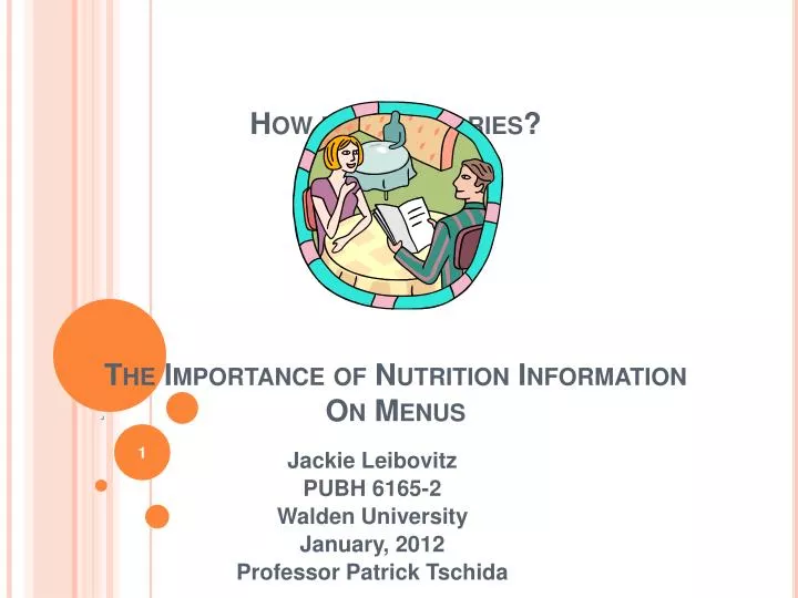 how many calories the importance of nutrition information on menus