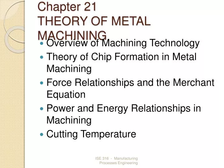 chapter 21 theory of metal machining