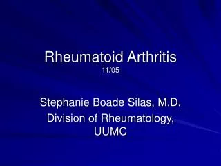 Rheumatoid Arthritis 11/05