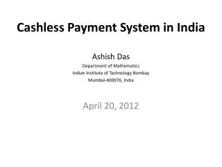 Cashless Payment System in India