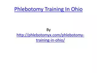 Phlebotomy Training In Ohio