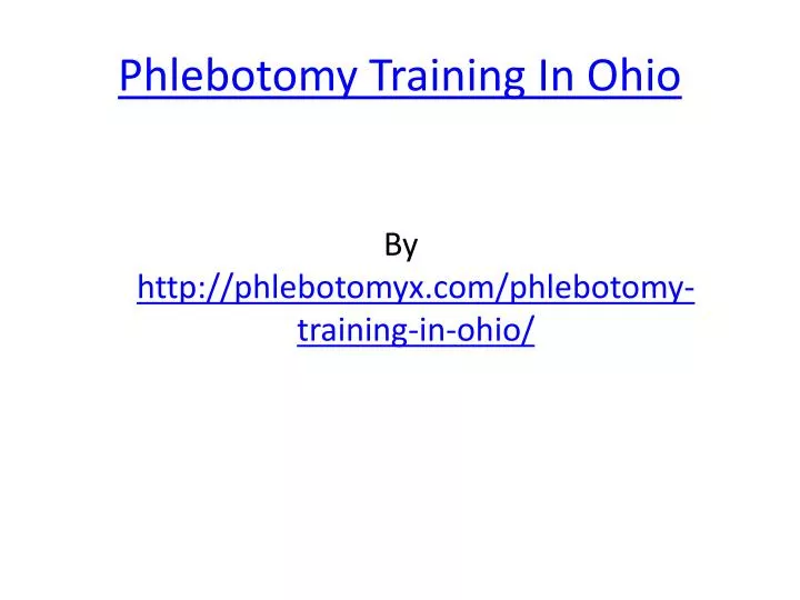 phlebotomy training in ohio