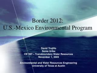 Border 2012: U.S.-Mexico Environmental Program